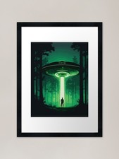 Listing image for UFO lights Framed Art Print Framed Wall Art Poster Canvas Print Picture
