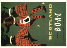 Listing image for Picture Postcard_ AVIATION POSTER POSTCARD, SCOTLAND, FLY B.O.A.C. (REPRO)