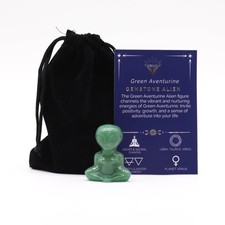Listing image for 🛸 Gemstone Alien Figurine – Green Aventurine Crystal 💚 Healing Energy & Cosmic
