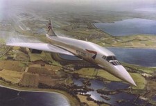 Listing image for Concorde Airliner Heathrow Aircraft Aviation Painting Art Print - 17" Image